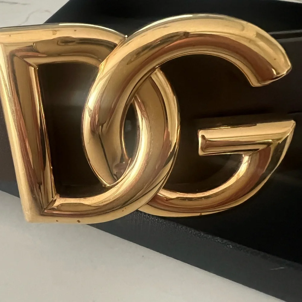 Dolce&Gabbana DG Logo Brown Leather Belt - Picture 4 of 15
